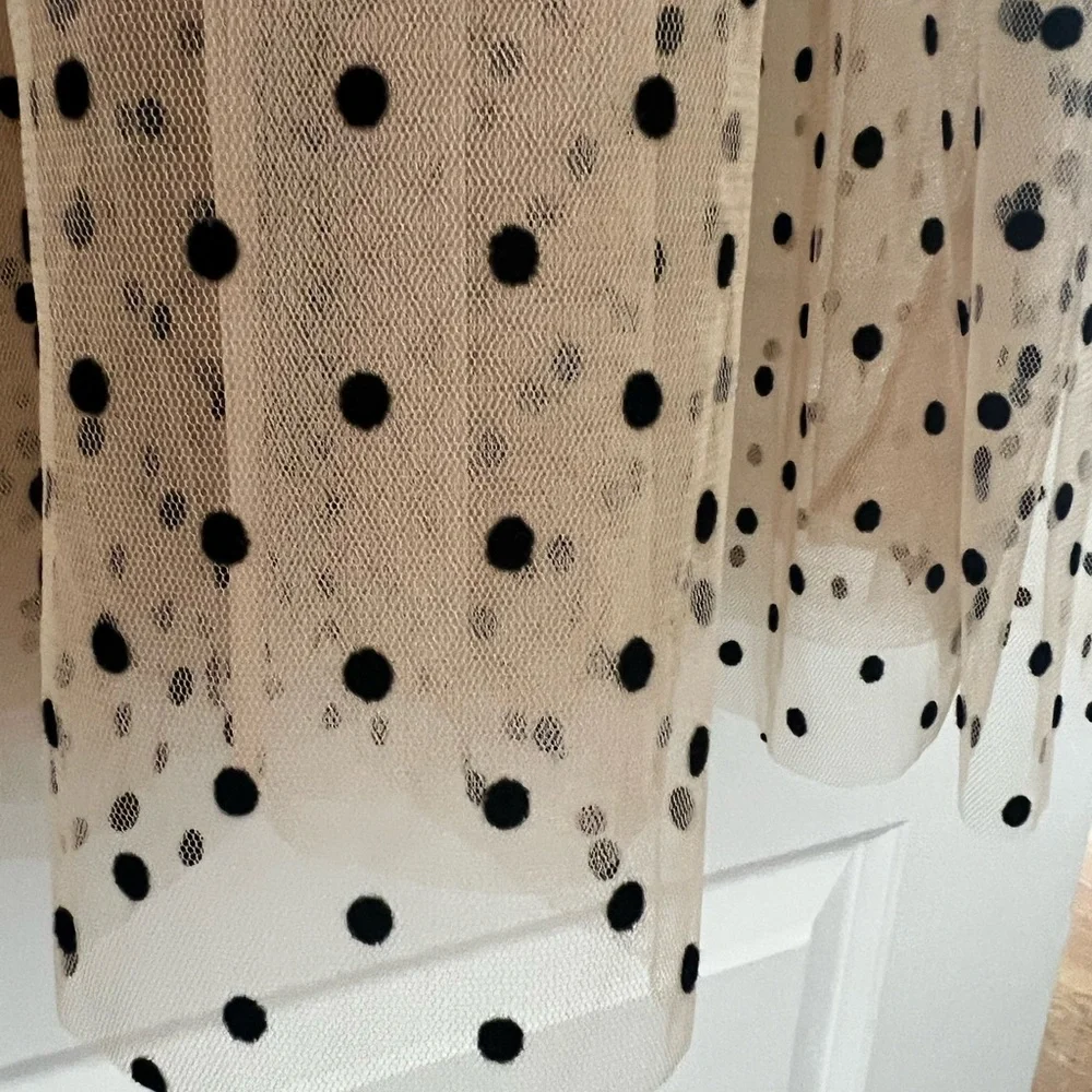Doen Tan and Black Polka Dot Midi Dress - Picture 2 of 6